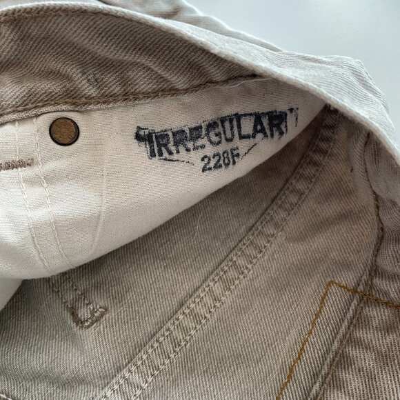 Levi's Orange Tab Denim Distressed Shorts High Rise Tan 25 - Picture 7 of 8